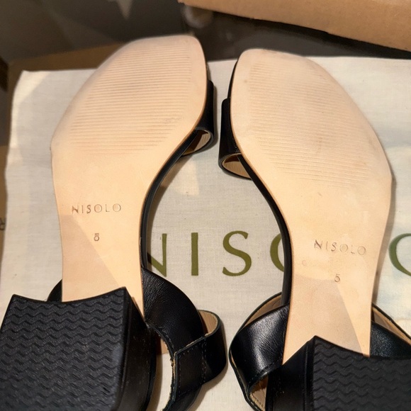NISOLO Stella Go-To Block Heel Sandal size 5 in black leather New in Box! - Picture 11 of 14